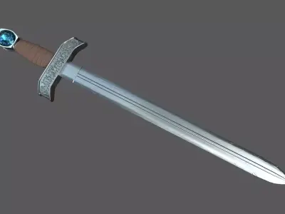 Medieval Sword 3D model 11