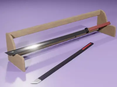 Katana samurai sword Free low-poly 3D model