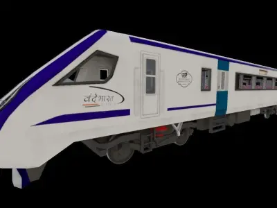 vande bharat express train 18 Low-poly 3D model