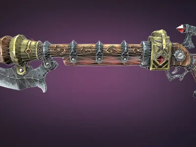 Dwarf musket Low-poly 3D model