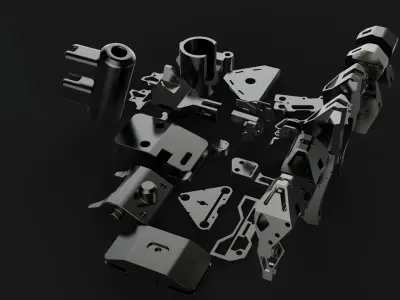 robotic part and legs 3D model