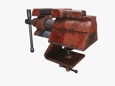 Old Vise tool Low-poly 3D model