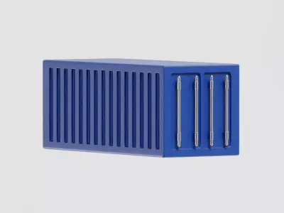 Shipping container Low-poly 3D model 7