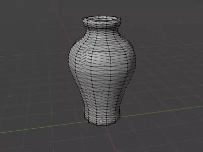 High-Quality Game Ready Traditional Japanese Porcelain Vase Low-poly 3D model