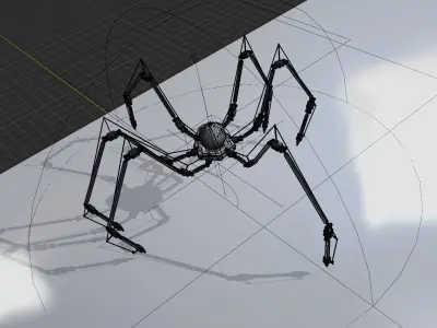 Sci-fi Spider Robot Low-poly 3D model