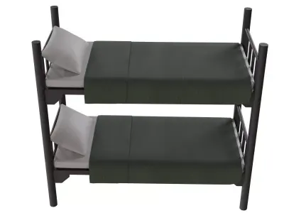  Military Bunk Bed Low-poly 3D model