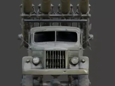 WWII Rocket Launcher Vehicle 3D Model Low-poly 3D model