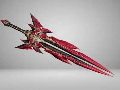 Futuristic Sword Low-poly 3D model 15