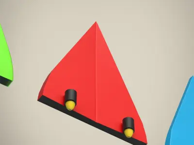 Cartoon plane Low-poly 3D model 3