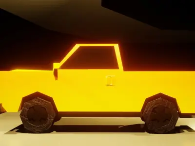Pickup truck Low-poly 3D model purchase