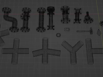 pipes and some tools 3D model