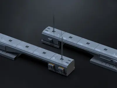 11 SUB-D Scifi Architecture Kitbash Elements Vol IV 3D model