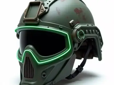 Tactical Survival Helmet 3D Model Green Ops Headgear Low-poly 3D model