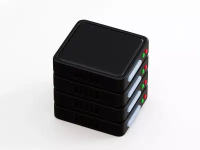 Cartoon AI Data Center Server Free low-poly 3D model