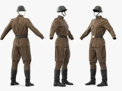  Soviet Soldier WWII Combat Uniform 