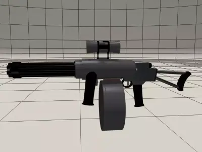 Shoulder fired  mini Gatling gun 3D model