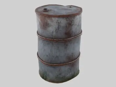 PBR Old Barrel Low-poly 3D model