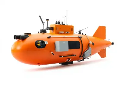 Orange Submarine model pack Low-poly 3D model