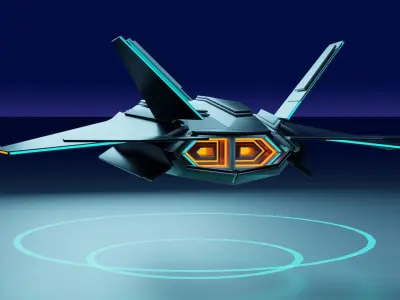 airfiter futuristic fighter jet 3D model