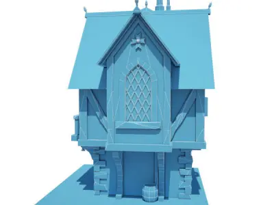 Medieval Building 02 Merchant House Low-poly 3D model