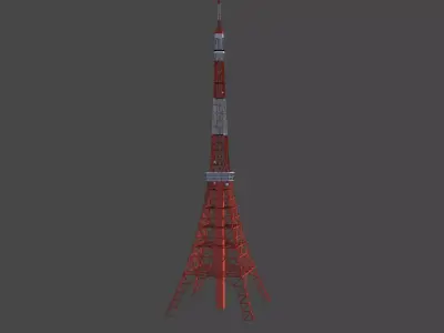 Tokyo Tower Free low-poly 3D model
