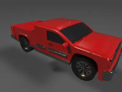 Red Pickup Truck Free low-poly 3D model