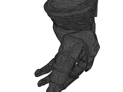 Cybernetic Hand Carbon Fiber Glowing 3D model