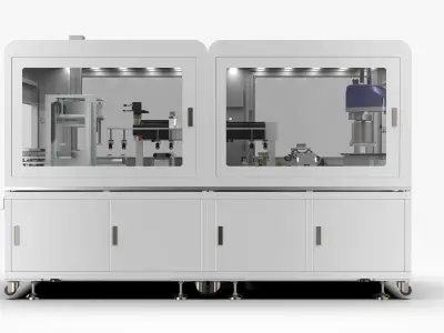 Automatic Copper Tube Full Circle Detection and Oiling Machine 3D model