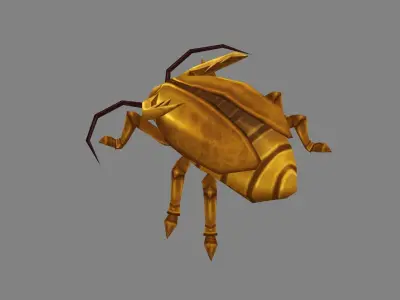 Cartoon golden beetle  Low-poly 3D model