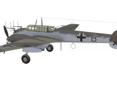 Messerschmitt Bf 110 Low-poly 3D model purchase