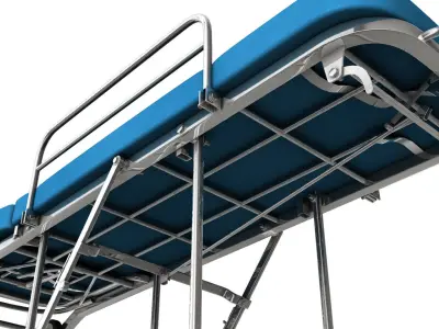 Stretcher 3d model hospital with cushion 3D model