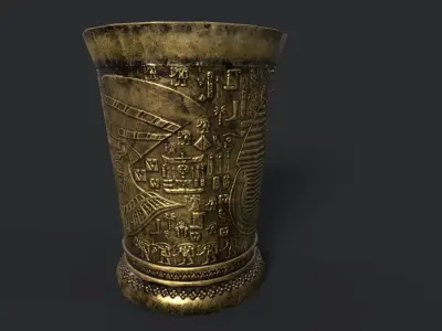 Lowpoly Ancient Wine Glass Low-poly 3D model