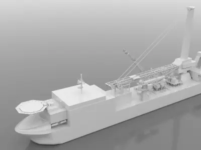 Ship DELMA 2000 Pipelay Crane Vessel 3D model