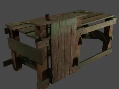 Workbench PBR Low-poly game ready Low-poly 3D model