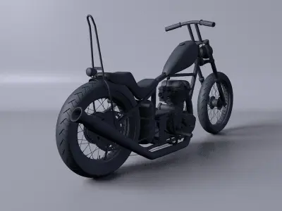 royal enfield  500 costum 3D model