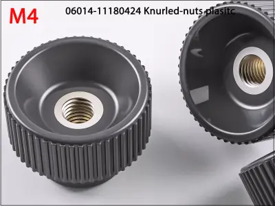 3D Nuts M4 06014 11180424 Knurled plasitc 3D print model 3D print model