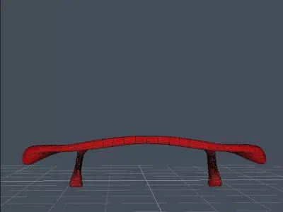 Wing spoiler Rx-7 Abflug Arde  Low-poly 3D model