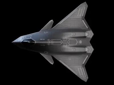 FA-XX Concept US Stealth Fighter Low-poly 3D model