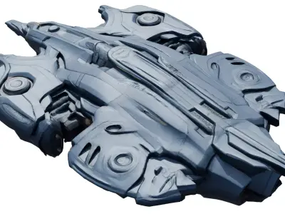 Stellar Aegis Starship Highpoly PBR 3D model