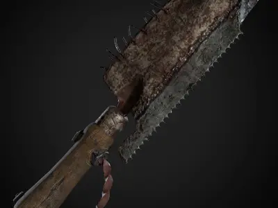 Post Apocalyptic Weapons - Trowel Hatchet Low-poly 3D model