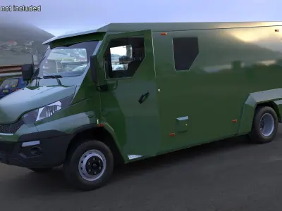 Armored Vehicle Green Simplified 3D model