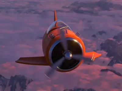 3D Plane Model Low-poly 3D model