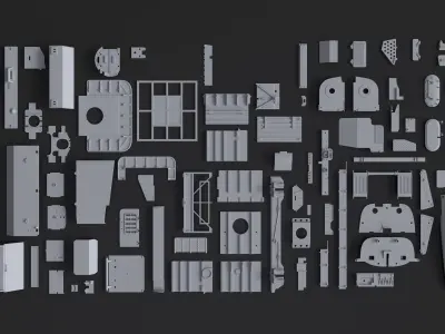Kitbash Kit - 90 Panels and Surfaces V1 3D model