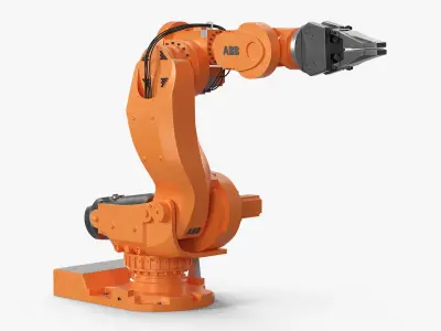 ABB IRB 7600 with Gripper Orange Rigged for Maya 3D model