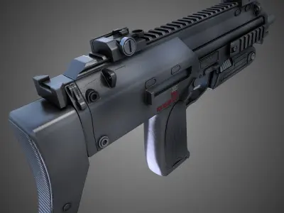 MP7 Submachine gun Hi-Res 3D model