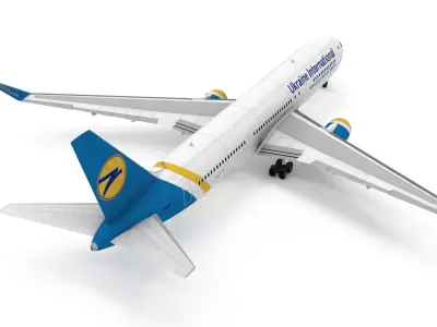 Boeing 767-300ER UIA Low-poly 3D model