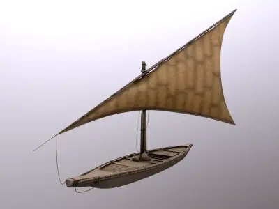 Floka Ancient Egypt River Boat 3D model