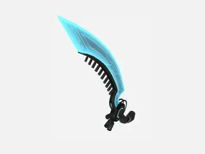 SciFi Dagger A01 Black Blue - Sci Fi Weapon Design Low-poly 3D model