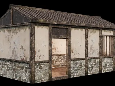 Medieval Houses Pack 71-72-73-74-75 - 4K Textures Game Ready Low-poly 3D model