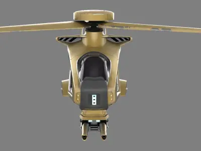 Futuristic Copter Low-poly 3D model
